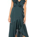 Revolve NWT Bias Frill Emerald Dress Photo 0