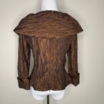 Cachet Brown Crinkle Blouse Jacket Sz 4 Photo 1