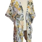 America & Beyond Women's Blue Floral Kimono/Duster Size M Photo 0