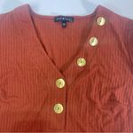 Derek Heart Women Plus Size 2X Orange Casual Midi Knee Length Big Button Dress Photo 3