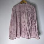 Pilcro Anthropologie  Whitney Embroidered Trapeze Button Down Purple M Photo 1