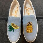 Sam Edelman Womens Evelina Pineapple Sequin Slip On Denim Sneakers Blue 38 Photo 0