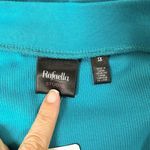 Rafaella Teal Blue Green V Neck 3/4 Sleeve Textured Stripe Top NWT 1X Stretch Photo 7