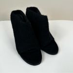 Tibi  Leona Mules Womens 37 Black Mohair Furry Open Toe Heeled Clog Booties Photo 2