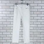 Good American Good Legs Straight Raw Hem Jeans in White 037 Size 10/30 Photo 2
