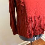 Loft Wild Currant Ruffle-Sleeve Peplum Top Photo 6