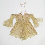 Hello Molly NWT  Shimmer Please Bronze Sparkle Romper Photo 6