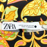 ZARA Womens XS Mini Bodycon Floral Paisley Dress Bell Sleeve Cutout Multicolor Photo 7