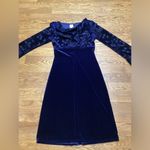 CDC velour cocktail dress. Navy blue embellished. Size 4 Photo 1