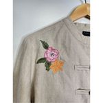 Relativity  Women Asian Style Embroidered Jacket 100% Linen Size Large‎ Photo 3