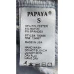 Papaya Floral Crop Top Ribbed V-Neck Short Sleeve Casual Blue Size S Photo 3