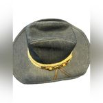 Vintage Denim Cowboy Hat Union Made Brass Horse Braid size small Photo 3