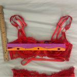 For Love & Lemons  Rosa Lace Heart Bra and Garter Belt, Red, Small Photo 6
