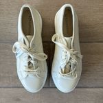 Superga  Cream Leather Platform‎ Sneakers Size: 6.5 Photo 1