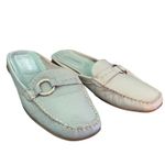 st. john's bay St. John’s Bay Blue Leather Flex Form Slip On Mule Slide Size 7 Photo 3