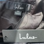 Lulus ‎ XS Black Floral Satin Slip Maxi Dress Cowl Neck Criss Cross Back Photo 7