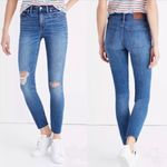 Madewell Women's 9" Mid-Rise Distressed Skinny Blue Jeans Size 27 Size 4 Photo 1