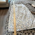 American Eagle American Eagle White Blue Ditsy Floral Linen Cotton Tie Back Cutout Mini Dress Photo 10