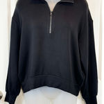 Lou & grey NWT Signature Soft Plush Quarter Zip Sweatshirt Black Small Lounge S Photo 0