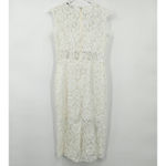 Alexis  Leni Sleeveless‎ Floral-Lace Sheath Dress Size Large Bridal White Photo 9