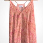 Adrienne Pink and Orange Snakeskin Print Spaghetti Strap Lined Flowy Top Large Photo 0