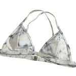 SheIn Women's Bikini Swim Top Marble Print Size Small  White/Gray Cross Back Photo 1