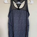 Nike Black Gray Mesh neck Asymmetrical Fitted Tank Top racer back Photo 0