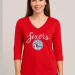 Philadelphia 76ers Sixers Women’s Medium Gameday Couture Red designer Shirt M Photo 0