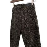 Anthropologie AG Paisley Velvet Black Tan Gold Print Skinny Jeans Cigarette pant Photo 8