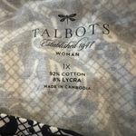 Talbots  Shirt Cotton Lycra Blend Top All Over Print NWT Size 1X Photo 2