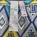 Alya dress blue and gold geometrical flared sleeves M Photo 4