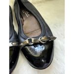 AGL Attilio Giusti Leombruni Black Leather Patent Ballet Flats Buckle Detail 8.5 Photo 2