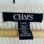 CHAPS  (L) Womens Metallic Cream Knit High Low Hem Sweatshirt Sweater Photo 7