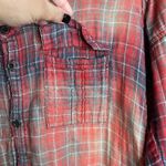 Vintage Havana  Red Faded Plaid Button Down Shirt Photo 3