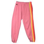 Aviator Nation Sweatpants Womens Medium Pink Neon Side Stripe Fleece Jogger USA Photo 1