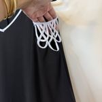 MSK Women's Black/White Cold Shoulder Flowy Floral Knee Length Dress NWT Size S Black Photo 4