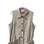Kate Spade New York Twill Sleeveless Shirt Dress XXL Tan Feminine Long Photo 7