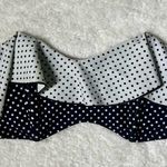 Seed Heritage Swim Black and Shite Polka Dot Ruffle Bikini Top Size M Photo 1