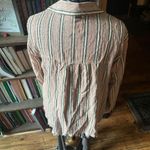 Billabong  striped button down boho flowy raw hem blouse Photo 1