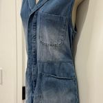 Juicy Couture  Chambray Romper Shortalls Sleeveless Collared Blue Small Y2K Photo 4