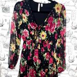 Floral Black Dress metallic shimmer Pink Photo 8
