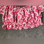 Anthropologie Aish Cotton Ruffle Bubble Crop Top in Pink Floral Size Medium Photo 12