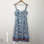 Avec Les Filles  Sea Beach Life Palm Trees Midi Dress Size 14 Photo 2