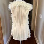 Le chateau  Ivory Cream faux fur shaggy sweater Knit Vest Photo 2