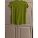 Joseph Ribkoff Lime Green Short Sleeve Zip Neck Top Women's Size 6 Photo 3