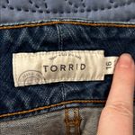 Torrid Blue Button Distressed Denim Skirt Size 16 Photo 5
