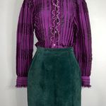 Women's Paris Sport Club Green Suede Mini Skirt XS Photo 0