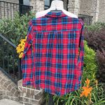 Wet Seal Red Plaid Button Down Blouse Photo 3