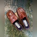 Vintage 90s American Eagle Kimmy fringe faux croc mule loafers, size 7M Brown Photo 2