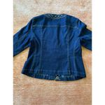 Darling Womens Ruby Rd Jean Jacket 6 Petite Blue Dark Denim Braided Edge Grommet Photo 6